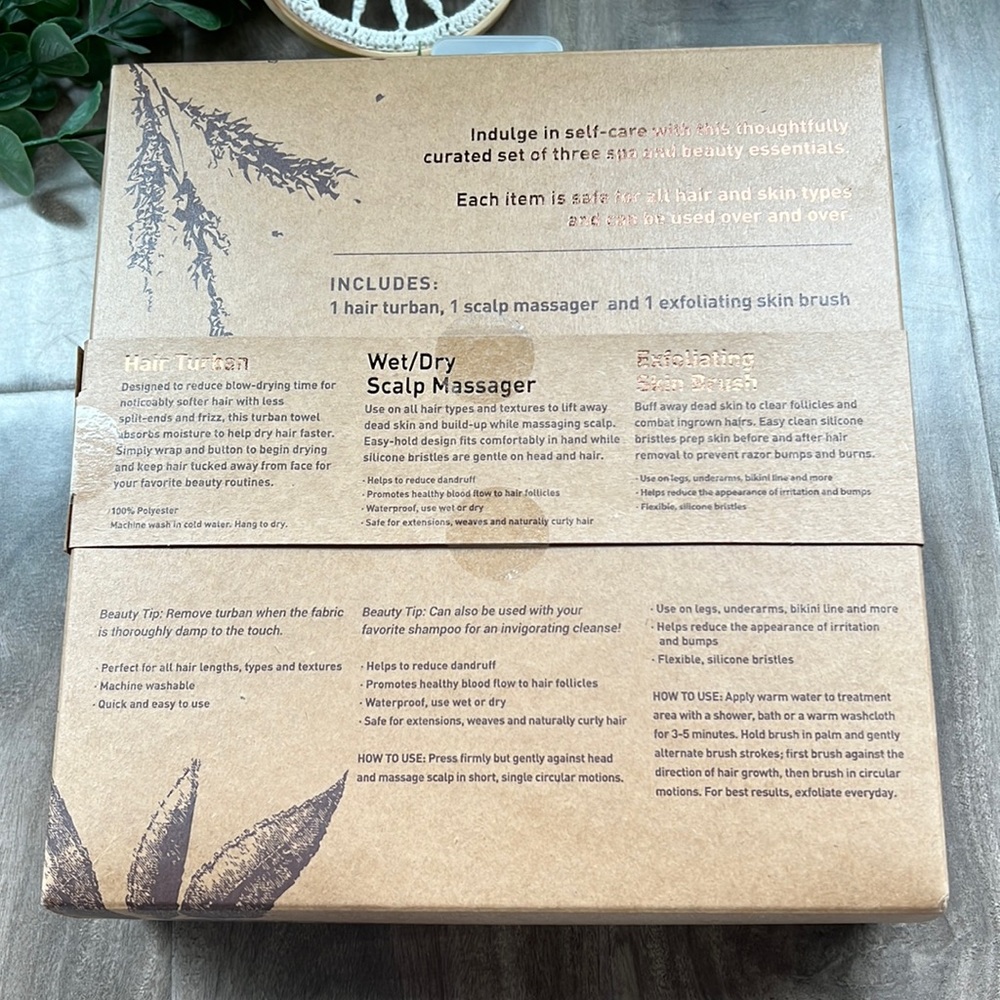 3-PIECE SPA SET - hair turban, scalp massage, and exfoliating. - Picture 4 of 11